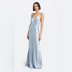 Gorgeous Bridesmaid Dress, Never Worn And Still Has Tags. No Damage, Just Couldn’t Return It As I Kept It Past The Return Deadline. Straight Maxi Skirt, Bridge Dress, Light Blue Bridesmaid, Silk Bridesmaid Dresses, Moon Dance, Australian Fashion Designers, Blue Silk Dress, Blue Bridesmaid Dress, Long Blue Dress