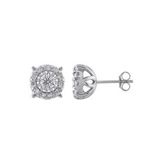 Accessorize in style with these Yours and Mined 1 carat T.W. diamond cluster stud earrings.Click on this JEWELRY & WATCHES GUIDE to learn about fit, styles, materials and more! Diameter: 9.0 mm x 5.7 mm Backings: push-on screw-off Metal: 10k white gold Plating: rhodium Finish: polished Packaging: boxedDIAMOND DETAILS Total weight: 1 ct. Center stone weight: 1/4 ct. Color grade: I-J Clarity: I2-I3 Shape: round Setting: channel, nick Diamond equivalent carat (ct.) Total Weight (T.W.) represents th Color Grading, Diamond Cluster, 1 Carat, 10k Gold, Gold Plating, In Style, Screw, Jewelry Watches, Gold Plate