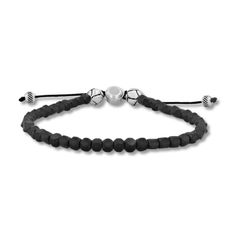 Stainless steel gun metal bead bracelet with an adjustable slide closure. Adjustable Gunmetal Metal Bracelet, Adjustable Gunmetal Metal Bracelets, Casual Stainless Steel Bracelet With Clasp, Modern Gunmetal Jewelry With Stainless Steel Clasp, Casual Stainless Steel Bracelets, Casual Stainless Steel Bracelet, Adjustable Gunmetal Bracelet, Modern Adjustable Jewelry With 8mm Beads, Adjustable Metal Beaded Bracelets For Everyday Wear