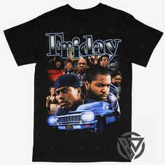 Beyond Dope Friday Tee Shirt Ice Cube Movie Hiphop Rap Style Crew Neck Shirt For Spring Streetwear, Spring Streetwear Tops With Front Print, Hip Hop Crew Neck Top With Front Print, Hip Hop Tops With Front Print For Streetwear, Casual Streetwear Shirt With Front Print, Pre-shrunk Hip Hop Tops For Streetwear, Streetwear Graphic Print Shirt For Spring, Hip Hop Tops With Sublimation Print For Streetwear, 90s Streetwear Tops With Front Print