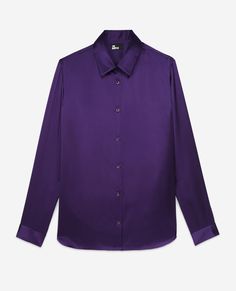 Mauve satin silk shirt | The Kooples - US The Kooples, Detail Shop, Satin Silk, Modern Outfits, Silk Shirt, Silk Satin, Sustainable Fashion, Black Leather, Satin