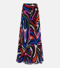 Marmo Silk Maxi Skirt in Multicoloured - Pucci | Mytheresa Silk Maxi Skirt, Silk Maxi, International Fashion, Emilio Pucci, Sewing Clothes, Color Scheme, Designing Women, Color Schemes, Maxi Skirt