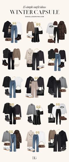 Sandal Tali, Capsule Wardrobe Casual, Season Outfits, Capsule Wardrobe Women, Outfit Planner, Nyc Outfits, Stile Hijab, Fashion Capsule Wardrobe, Winter Outfit Ideas