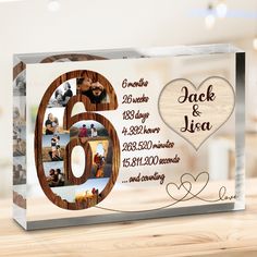 6 month anniversary gift 6 Month Anniversary, Month Anniversary, Heart Photo Collage, Anniversary Couple, Pet Frame, Photo Lamp, House Bedroom, Decorative Lighting, Couple Photo