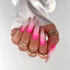 Pink Nail Art Designs, Cute Pink Nails, Acrilic Nails, Pink Manicure, Spring Acrylic Nails, Pink Ombre Nails, Spring Nail Trends, Cute Spring Nails, Vacation Nails