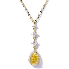 Beautiful Nwot Handmade One Of A Kind, Fancy Yellow Certified Pear Diamond Moissanite Necklace. Elegantly Wraps You In Jewels And Sparkles Like Royalty! * Fancy Yellow Pear Diamond Moissanite 7x10mm 2 Carats * Metal Finish: 18k Yellow Gold Plated * Material Type: Solid 925 Sterling Silver, Stamped S925 * Approx Necklace 16-18” Hypoallergenic And Friendly For Sensitive Skin. All Measurements Are Approximate Elegant Yellow Bridal Necklace For Party, Elegant Yellow Diamond Necklace For Anniversary, Elegant Gold Pear-shaped Bridal Necklace, Yellow Fine Jewelry Necklace For Wedding, Elegant Yellow Bridal Necklace For Formal Occasions, Gold Pear-shaped Diamond Necklace For Formal Occasions, Gold Pear-shaped Diamond Necklace For Wedding, Gold Pear Shaped Diamond Necklace For Formal Occasions, Yellow Cubic Zirconia Necklaces For Wedding