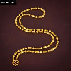 This Shop has a Special Free Gift (Chain) for Every Order. 😊🙏 Item including :1 x Necklace For : Women, Girl Type : GOLD PLATED over Brass, Nickel free Purity: 96.5% Surface: Shiny & Sand matted Length: 18 inches Color: Yellow Gold ( slightly +/- from photo ) Handmade from Thailand. Gold snake chain come with flowers pendant. Thai gold plating technic really solid and stunning look. Rewarding your life from hard working, match up your dress, bridesmaid wedding engagement or a gift to someo Beaded Gold Necklace, Real Gold Necklace, Real Gold Chains, Gold Snake Chain, Gold Jewellry, Gold Wedding Jewelry, Amulet Necklace, Yellow Gold Necklace, Gold Charm Necklace