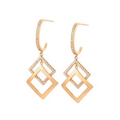 Elevate your style with our Simple Geometric Square Earrings, perfect for adding a touch of sophistication and personality to any outfit. Featuring a chic geometric square design with a hint of cold wind temperament, these earrings are beautifully plated in 18K gold, offering a luxurious and radiant finish. * These earrings are a versatile and elegant addition to any jewelry collection, making them perfect for any occasion. Elevate your look with these stunning geometric square earrings. * A gif Gold 14k Diamond Earrings With Elegant Design, Elegant Gold Diamond Earrings Tarnish Resistant, Elegant Gold Tarnish Resistant Diamond Earrings, Gold Diamond Earrings With Ear Wire, Elegant Rose Gold Diamond Earrings Tarnish Resistant, Rose Gold Plated Earrings With Elegant Design, Modern Cubic Zirconia Earrings With Plating, Modern Dangle Earrings With Elegant Design, Elegant Tarnish Resistant Dangle Diamond Earrings