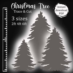 christmas tree cutout with 3 sizes and 4ft 6in tall for silhouettes