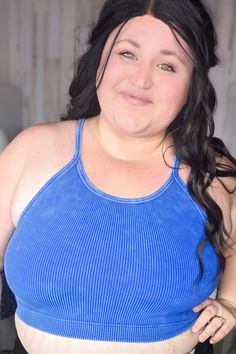 Riley Racerback Mineral Wash Brami – Stacked - A Plus Size Boutique Casual Racerback Halter Top With Built-in Bra, Casual Halter Top With Built-in Bra And Racerback, Casual Cropped Sports Bra With Built-in Bra, Blue Racerback Crop Top With Built-in Bra, Bra Friendly T-back Crop Top For Workout, Bra-friendly T-back Crop Top For Workout, Bra Friendly T-back Crop Top, Bra-friendly T-back Crop Top, Bra Friendly Crop Top Halter For Workout