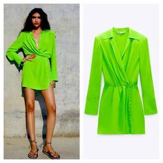 Zara Lime Green Dress. New With Tags Long Sleeve Shirt Dress For Spring Night Out, Zara Long Sleeve Shirt Dress For Summer, Long Sleeve Shirt Dress For Summer Nights, Green Long-sleeved Midi Dress For Summer, Green Mini Dress For Summer Workwear, Green Long Sleeve Midi Dress For Summer, Green V-neck Shirt Dress For Day Out, Chic Green Shirt Dress For Beach, Summer Long Sleeve Shirt Dress For Date Night