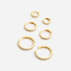 Pavé hoop earrings set-of-three Gift Guide Women, Hair Wrap Scarf, Women's Jewelry Sets, Hoop Earring Sets, Jewelry Case, Jewelry Bags, Best Gift, Metal Jewelry, Earrings For Women