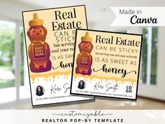 real estate can be sticky and as sweet as honey - real estate poster templates