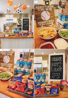 a baseball themed birthday party with snacks