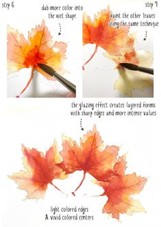 how to paint an autumn leaf with acrylic