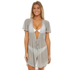 You'll be ready for the beach in style wearing this women's mesh swim-cover-up duster by Jordan Taylor. You'll be ready for the beach in style wearing this women's mesh swim-cover-up duster by Jordan Taylor.Finding the perfect fit and size for women's clothing requires basic measurements of your chest, waist, hips and inseam. Use this guide to learn more about sizing and everything Kohl's has to offer in women's fashion. Sheer mesh construction Tie front closure Short sleevesFIT & SIZING Longer Jordan Taylor, Womens Jordans, Swimsuit Cover Ups, Swim Cover, Be Ready, Womens Swim, Gender Female, Open Shoulder Tops, Age Group