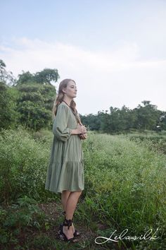 Cotton Loose Dress/ Babydoll Women Dress/ Organic Clothing/ | Etsy Linen Loose Dress, Loose Summer Dress, Linen Dress Summer, Skirt Linen, French Seam, Natural Fabric, Organic Clothing, Tier Skirt, Loose Dress