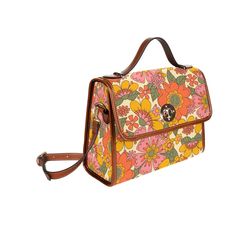 Women's Handbag, Retro Handbag, Women's Purse, Mod 60s, 70s Style bag, 70s Style purse, Floral Handbag, Floral Purse, 70s inspired,60s Style Retro Shoulder Satchel For Shopping, Retro Satchel With Detachable Handle For Shopping, Retro Satchel With Detachable Strap For Shopping, Retro Everyday Shoulder Bag, Multicolor Retro Satchel For Everyday Use, Retro Flap Shoulder Bag, Retro Multicolor Satchel For Everyday Use, Retro Satchel Bag For Shopping, Retro Shoulder Bag For Everyday Use