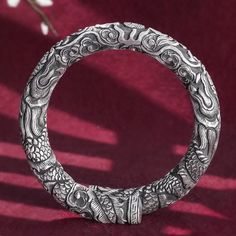 This very beautiful 999 Silver Bracelet - viking bangle is thick and massive, you sure will love to have it on your wrist. Grab yours before it's too late. Mens Silver Bangle, Viking Arm Rings, Mens Sterling Silver Bracelets, Womens Cuff Bracelets, Dragon Bracelet, Viking Bracelet, Open Cuff Bracelet, Mens Bracelet Silver, Bracelet Mens