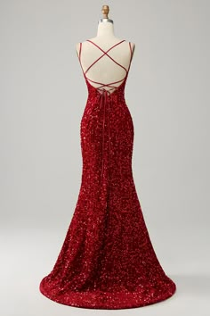 Rote funkelnde mermaid -rückenfreie langen Abschlussballkleid mit Randflächen Prom Dress Christmas, Red Long Homecoming Dresses, Prom Dresses Red Sparkly, Red Silky Dress Long, Red Sparkly Formal Dress, Pretty Prom Dresses Red, Prom Dress Inspiration Red, Red Glitter Prom Dress, Red Prom Dress Aesthetic