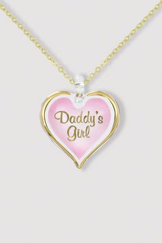 It doesn't matter how old she gets, let her know that she will always be Daddy's Girl with this unique handcrafted glass pink heart-shaped necklace. Customized Jewelry Keepsake For Valentine's Day, Customized Jewelry For Valentine's Day Keepsake, Personalized Jewelry For Valentine's Day Keepsake, Personalized Valentine's Day Jewelry, Customized Pendant Jewelry For Keepsake, Customizable Round Pendant Jewelry For Valentine's Day, Customizable Heart-shaped Jewelry For Gifts, Customized Heart Pendant Jewelry For Gift, Customizable Heart-shaped Jewelry Gift