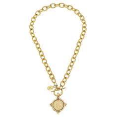 Susan Shaw Coin Toggle Necklace - Susan Shaw Jewelry Susan Shaw, Gold Coin Necklace, Toggle Necklace, Bee Necklace, Handmade Jewelry Designs, Looks Chic, Coin Necklace, Stunning Necklace, Gold Coins