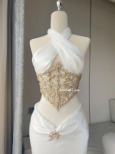 Baroque Waistband Gold Resin Mermaid Corset Bra Top Cosplay - Etsy White Dress With Corset, Prom 2k24, Royalty Dr, Look Gatsby, Itgirl Aesthetic, Angel Core, Instagram Dress, Indian Photoshoot, Clothing Pieces