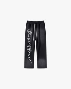 Experience the perfect blend of vintage style and modern comfort with our Washed Logo Sweatpants. These Y2K-inspired joggers feature a loose, wide-leg fit and are crafted from a durable blend of 52% cotton and 48% polyester. The washed black color offers a unique, worn-in look. With an elastic waist for a secure and comfortable fit, these heavyweight sweatpants are ideal for both casual wear and lounging. Product Description: - 52% Cotton / 48% Polyester- Drawstring Closure- Flare Bottom- Garmen Trendy Wide-leg Cotton Joggers, Straight Leg Pants With Letter Print For Streetwear, Fall Streetwear Joggers With Straight Hem, Relaxed Fit Sweatpants For Streetwear With Straight Hem, Relaxed Fit Cargo Pants For Streetwear, Urban Style Bottoms With Straight Hem For Spring, Urban Spring Bottoms With Straight Hem, Cotton Sweatpants For Streetwear With Straight Hem, Streetwear Pants With Comfort Waistband And Straight Hem