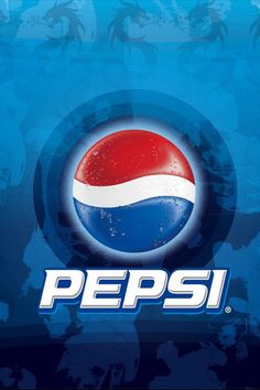 the pepsi logo on a blue background