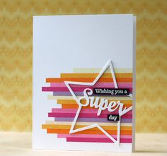 a card with the words wishing you a super day written on it and a star