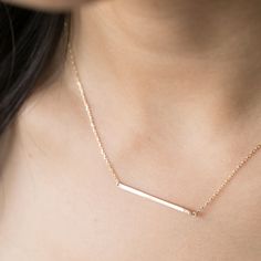 "This personalized mother necklace is made of solid 14k gold bar 30mm long. It has a thickness of 1mm and very sturdy necklace. Each diamond to represent one of your children. This beautiful personalized necklace is a stylish handmade gift for yourself, your Mom, your special someone, as Birthday gift, Anniversary gift. Please contact us to add engraving/ additional diamonds. Made of 100% recycled solid 14k yellow gold Bar size is 30mm long One piece of 2mm, g color si clarity white diamond Chai Minimalist 14k Gold Bar Necklace With Rectangular Pendant, 14k Gold Rectangular Pendant Bar Necklace, Minimalist Yellow Gold Bar Necklace With Rectangular Pendant, Minimalist 14k Gold Bar Necklace For Everyday, Minimalist Delicate Chain Bar Necklace For Anniversary, Minimalist Bar Necklace With Delicate Chain For Anniversary, Minimalist Anniversary Bar Necklace With Delicate Chain, Minimalist Yellow Gold Bar Necklace For Anniversary, Minimalist Rose Gold Bar Necklace For Anniversary