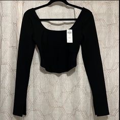 Black, Long Sleeve Corset Crop Top. Brand New With Tags. Very Good Quality. Fitted Casual Long Sleeve Scoop Neck Top, Fitted Casual Long Sleeve Top With Scoop Neck, Fall Crew Neck Crop Top For Night Out, Fitted Scoop Neck Long Sleeve Top, Fall Square Neck Fitted Top, Fitted Square Neck Top For Night Out, Fall Crop Top With Scoop Neck And Stretch Fit, Fall Stretch Crop Top With Scoop Neck, Fitted Long Sleeve Crop Top For Night Out