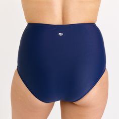 Step up your beach style with our High-Waisted Bikini Bottom featuring a chic front tie detail. Sized to perfection, the hem circumference is 62 cm and the thigh circumference is 49 cm for a Size S. When in doubt, it's best to size up for a comfortable fit. Crafted from 82% nylon and 18% spandex, this fully-lined bikini bottom offers UPF 50+ sun protection and quick-drying capabilities. Sold as a bottom only, you have the freedom to mix and match with your favorite tops. Keep it fresh and vibran Summer Navy Triangle Top Swimwear, Navy Triangle Top Swimwear For Summer, Summer Style Navy Triangle Top Swimwear, High Waist Tankini For Pool Beachwear, High Waist Tankini For Pool And Beach, High Waist Lined Swimwear For Beach, Navy Slim-fit Bottoms For Vacation, Navy Stretch Swimwear With Lined Body, Navy Tankini For Poolside And Beach Season