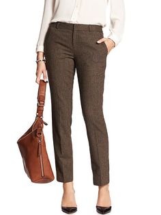 Herringbone Reegan-Fit Slim Straight Pant Classic Brown Straight Bottoms, Workwear Pants With Patch Pockets And Straight Shape, Straight Work Bottoms With Hip Pockets, Straight Pants With Patch Pockets For Work, Straight Workwear Bottoms With Pockets, Straight Pants With Welt Pockets For Fall, Fall Straight Pants With Welt Pockets, Fitted Straight Pants With Flap Pockets, Fitted Brown Pants With Patch Pockets