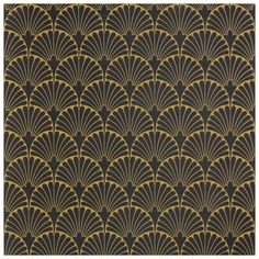 an art deco fan pattern in gold and black