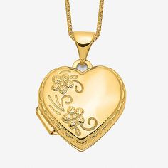 Features: Quick ShipJewelry Closure: Spring Ring ClaspLink Construction: SolidShape: HeartMetal Color: YellowChain Length: 18 InchChain Width: .5 MillimetersPendant Length: 21mmPendant Width: 16mmMetal: 14k GoldChain Construction: BoxCare: Wipe CleanNecklace Type: Locket NecklacesCountry of Origin: Imported Watch Locket, Gold Heart Locket, Heart Locket Necklace, Heart Locket, Locket Necklace, Heart Of Gold, Spring Rings, Locket, Jewellery And Watches