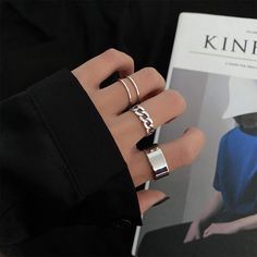 PRICES MAY VARY. Item-- Minimalist finger rings set(3pcs) Material-- High quality alloy. Color-- Silver Size-- Adjustable size, suitable for most people's finger Great Gift-- Punk joint knuckle ring set, stylish and chic, it's a good choice for Halloween, Valentine's Day, Birthdays, Anniversary, Christmas, Thanksgiving or Graduation. Occasion-- Easy to match your different hair style and outfits, suitable for daily jewelry or any other occasions like nightclub, beach party, dress dinner, anniver Gothic Jewelry Rings, Sun Ring, Hip Hop Rings, Punk Design, Tension Setting, Ring Man, Moon And Star Ring, Womens Ring, Knuckle Ring