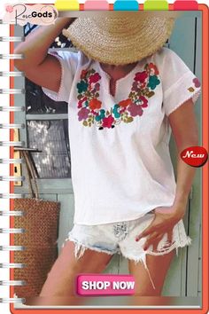 Bohol Floral-embroidered T-shirt Casual Summer T-shirt With Embroidered Graphics, White Floral Embroidered T-shirt, White Floral Embroidery Short Sleeve T-shirt, White Floral Embroidered Short Sleeve T-shirt, White Short Sleeve T-shirt With Floral Embroidery, White Short Sleeve Embroidered Spring Top, White Embroidered Short Sleeve Top For Spring, White Short Sleeve Embroidered Top For Spring, White Embroidered Top With Short Sleeves For Spring