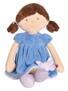 Our adorable Jumbo Pari doll also enjoys butterflies! She is dressed in a detachable dress with a lovely butterfly and has lovely embroidered features. Pari is the ideal playmate for your child because she is so endearing, huggable, and soft. She is very eco-friendly since she is loaded with PET fibers. Height: 32 inches  Age Recommendation: all ages Soft dolls promote emotional and social development Sustainable Biodegradable Socially Responsible Manufacturing Non-Toxic Product Care : For light cleaning, wipe the surface of this ragdoll toy with soapy water and a damp cloth. For full instructions see product label. Material : Skin, Hair and Shoes - 100% Polyester Soft boa, Dress - 100% Polyester Polyamide Doll Wardrobe, Baby Boy Shoes, Soft Dolls, Toddler Girl Outfits, Product Label, Fun Easy, Doll Accessories, Tops For Leggings