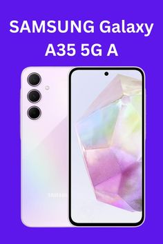 the new samsung galaxy a355 5g smartphone is shown in white and purple