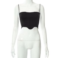 Sleeveless Spaghetti Strap Tank Tops White Black Backless Sexy Corset Crop Top Summer Women Casual Tube Bustier 2022 90s Camis voguable Y2k Black Top With Built-in Bra, Fitted Camisole With Built-in Bra For Club, Trendy Black Corset With Built-in Bra, Black Tube Top With Built-in Bra For Party, Black Crop Top Corset With Built-in Bra, Black Cropped Tube Top With Built-in Bra, Black Tube Top For Summer Clubbing, Fitted Spaghetti Strap Tube Top For Club, Club Crop Top With Built-in Bra And Spaghetti Straps