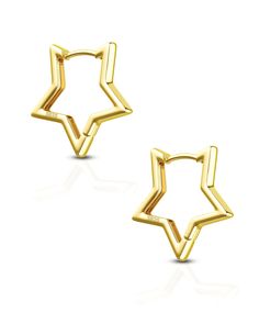 PRICES MAY VARY. STYLE:One package contains one pair star shape hoop earrings, we have two colors for you to choose: gold ans silver. GAUGE:Bar thickness:20g(0.8mm); Inner diameter: 10mm. MATERIAL:925 sterling silver,Nickle and Lead Free,suitable for sensitive skin,light weight and comfortable. DESIGN: This hoop earrings features an exquisite pentagon-shaped design, showcasing an elegant and unique style suitable for various occasions. GIFT:An ideal gift choice for birthdays, anniversaries, or a Septum Rings, Helix Piercing Jewelry, Cartilage Hoop, Earrings Inspiration, Comfortable Design, Helix Piercing, Huggie Hoop Earrings, Cartilage Earrings, Jewelry Earrings Hoops