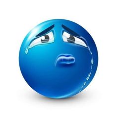 an emoticive blue ball with eyes and nose