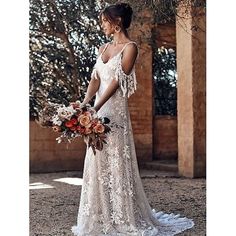 Silhouette:Ball Gown,Mermaid / Trumpet,A-Line; Hemline / Train:Court Train; Closure:Zipper UP; Fully Lined:Yes; Built-In Bra:Yes; Wedding Events:Church,Hall,Garden / Outdoor,Reception,Bridal Shower; Embellishment:Pattern,Solid Color,Pocket,Tassel,Ruched,Draping,Pleats; Fabric:Lace,Satin; Sleeve Length:Regular Straps; Boning:Yes; Style:Open Back,Royal Style,Simple,Vintage; Waistline:Natural; Neckline:Off Shoulder,V Neck; Front page:Wedding Dresses; Listing Date:04/03/2024; Fabric Components:Polye Satin Bridal Gowns, Garden Wedding Dresses, Backless Evening Dress, Rustic Wedding Dresses, Grace Loves Lace, White Dress Party, Boho Lace, Lace Evening Dresses, Tulle Wedding