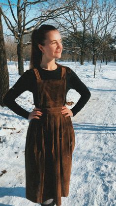 "Brown Vintage Corduroy Overalls Dress + Skirt for Women with a detachable top with buttons on the inside of the skirt. This allows you to wear a Cottagecore dress and Cottagecore skirt separately. By purchasing such a dress, you save money, as you acquire two looks at once in Cottagecore style. Cottagecore Clothing Apron dress like from \"Anne Of Green Gables\" book. Overall dresses for women can be sewing for custom size or you can choose your size from XS to XXXL and any other plus size. M A