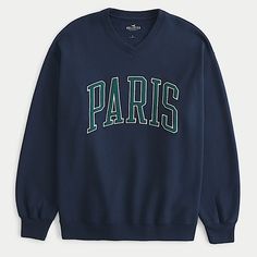 Nwt Oversized Paris Graphic Crew Sweatshirt In Navy S Great For Souvenirs, Customized Family/Bff Trip Gift Made With Super Soft Fleece Fabric, This Cozy Sweatshirt Features A Reverse-Fleece Paris Graphic With Embroidery. Crew Neckline, Long Sleeves. Oversized Fit. Imported. Body:60% Cotton, 40% Polyester Machine Wash Cold Separately, Remove Promptly Only Non-Chlorine Bleach *Final Sale Paris Graphic, Hollister Jacket, Hoodie Jacket Women, Sequined Sweatshirt, Mock Neck Sweatshirt, Hollister Hoodie, Cozy Pullover, Oversized Pullover, Embroidered Hoodie