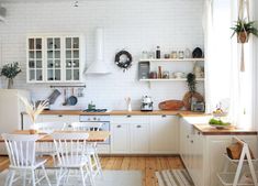 the kitchen is clean and ready to be used for dinner or other mealtimes