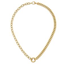 Introducing our exquisite Cuban Link Necklace—a luxurious blend of classic design and modern sophistication. This 14K Gold Necklace with a Charm Clip features a unique combination of Half Cuban and Half Cable Chain, creating a statement piece that exudes opulence. Meticulously crafted in Italy, this Chunky Gold Necklace is a versatile and stylish addition to your collection.Charm Clip Feature:The addition of a charm clip enhances the necklace's versatility. Easily add or remove your favorite cha Luxury Round Chain Necklace, Modern Necklace With Solid Cuban Link Construction, Luxury Round Chain Necklace For Formal Occasions, Elegant Gold-tone Cable Chain Necklace, Formal White Gold Chunky Chain Necklace, Modern Everyday Luxury Link Necklaces, Modern Everyday Luxury Link Necklace, Formal Round Chain Necklace With Adjustable Chain, Luxury White Gold Chunky Chain Necklace