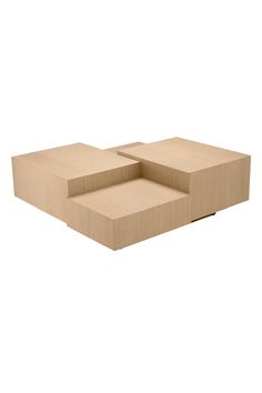 an empty cardboard box with two sections cut out