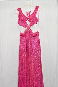 Elevate your style with our Fuchsia Sequin Maxi Dress with Pearl Trim. This enchanting dress is perfect for making a statement at special events, whether it's a glamorous party, a chic wedding guest appearance, or any elegant occasion. The exquisite sequin detailing and pearl trim add a touch of sophistication to your look. Crafted from 100% polyester, this dress offers both comfort and style. The lace-up design ensures a perfect fit, highlighting your silhouette beautifully. Embrace luxury and Enchanting Dress, Fuchsia Dress, Glamorous Party, Pearl Dress, Sequin Maxi Dress, Sequin Maxi, Fuchsia Color, Chic Wedding, Blue Crystals